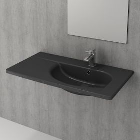Bocchi Taormina Arch 86 cm Etajerli Mat Gri Lavabo