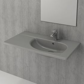 Bocchi Taormina Arch 86 cm Etajerli Mat Gri Lavabo
