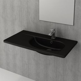Bocchi Taormina Arch 86 cm Etajerli Mat Siyah Lavabo