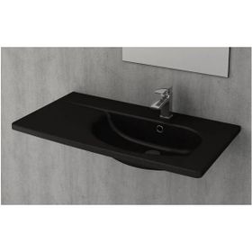Bocchi Taormina Arch 86 cm Etajerli Mat Siyah Lavabo