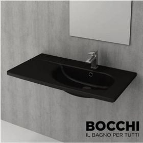 Bocchi Taormina Arch 86 cm Etajerli Mat Siyah Lavabo