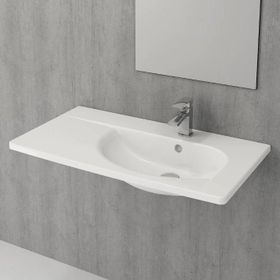 Bocchi Taormina Arch 86 cm Etajerli Parlak Beyaz Lavabo