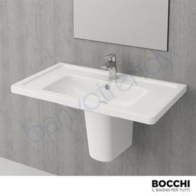Bocchi Taormina Pro 85 cm Etajerli Parlak Beyaz Lavabo