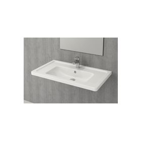 Bocchi Taormina Pro 85 cm Etajerli Parlak Beyaz Lavabo