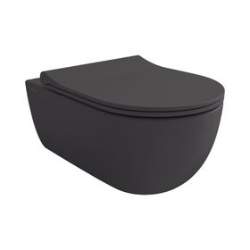 Bocchi V-Tondo Rimless Mat Antrasit Gizli Taharet Girişli Asma Klozet