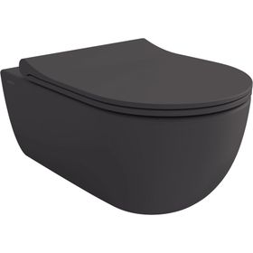 Bocchi V-Tondo Rimless Mat Antrasit Gizli Taharet Girişli Asma Klozet