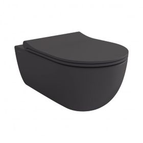 Bocchi V-Tondo Rimless Mat Antrasit Gizli Taharet Girişli Asma Klozet