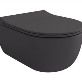 Bocchi V-Tondo Rimless Mat Antrasit Kısa Asma Klozet ve Pure S Klozet Kapağı