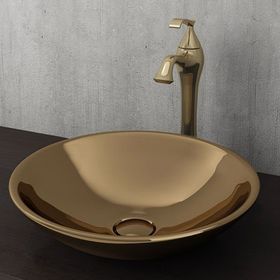 Bocchi Venezia 40 cm Çanak Parlak Altın Lavabo