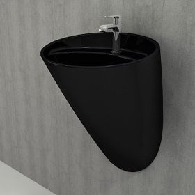 Bocchi Venezia Parlak Siyah Asma Monoblok Lavabo