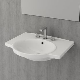 Bocchi Vento 1043-001-0126 65 cm Parlak Beyaz Lavabo