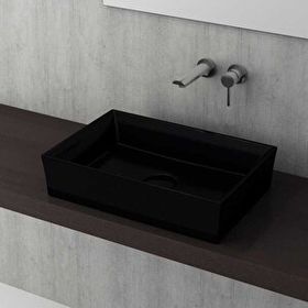 Bocchi Vessel 56x38 cm Parlak Siyah Tezgah Üstü Lavabo