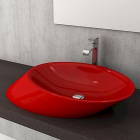 Bocchi Vessel 72 cm Batarya Banklı Parlak Kırmızı Çanak Lavabo