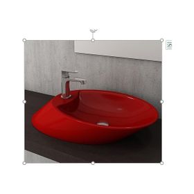Bocchi Vessel 72 cm Batarya Banklı Parlak Kırmızı Çanak Lavabo
