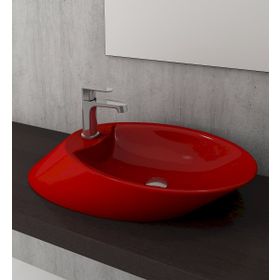 Bocchi Vessel 72 cm Batarya Banklı Parlak Kırmızı Çanak Lavabo