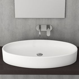 Bocchi Vessel Elips Çanak 85 cm Mat Beyaz Lavabo