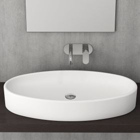 Bocchi Vessel Elips Çanak 85 cm Mat Beyaz Lavabo