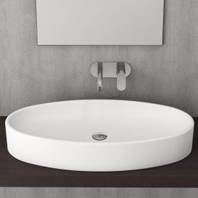 Bocchi Vessel Elips Çanak 85 cm Mat Beyaz Lavabo