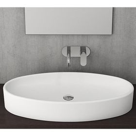 Bocchi Vessel Elips Çanak 85 cm Parlak Beyaz Lavabo