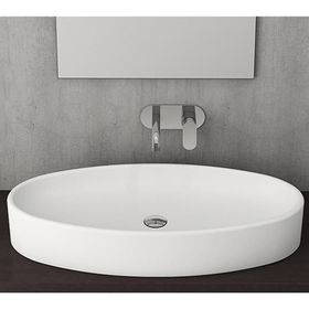 Bocchi Vessel Elips Çanak 85 cm Parlak Beyaz Lavabo