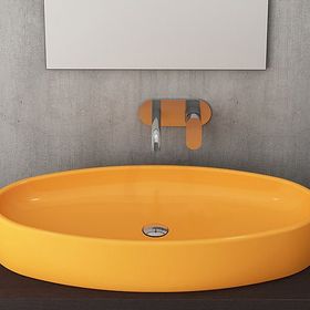 Bocchi Vessel Elips Çanak 85 cm Parlak Mandalina Sarısı Lavabo