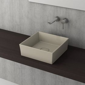 Bocchi Vessel Kare Tezgah Üstü 38 cm Mat Kaşmir Lavabo