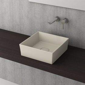 Bocchi Vessel Kare Tezgah Üstü 38 cm Mat Yasemin Lavabo