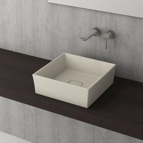 Bocchi Vessel Kare Tezgah Üstü 38 cm Mat Yasemin Lavabo