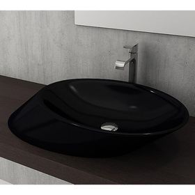 Bocchi Vessel Milano 56 cm Parlak Siyah Çanak Lavabo