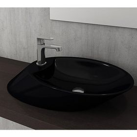 Bocchi Vessel Milano 56 cm Parlak Siyah Çanak Lavabo