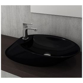 Bocchi Vessel Milano 56 cm Parlak Siyah Çanak Lavabo