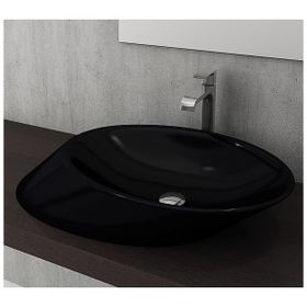 Bocchi Vessel Milano 56 cm Parlak Siyah Çanak Lavabo