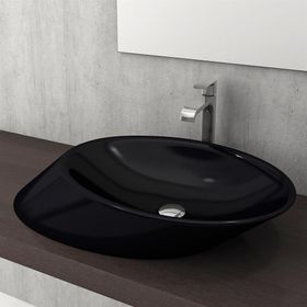 Bocchi Vessel Milano 56 cm Parlak Siyah Çanak Lavabo