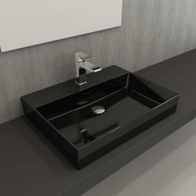 Bocchi Vessel Milano Parlak Siyah Çanak Lavabo