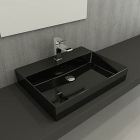 Bocchi Vessel Milano Parlak Siyah Çanak Lavabo