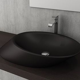 Bocchi Vessel Yatay Çanak 72 cm Mat Siyah Lavabo