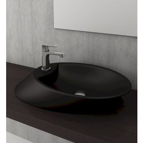 Bocchi Vessel Yatay Çanak 72 cm Mat Siyah Lavabo