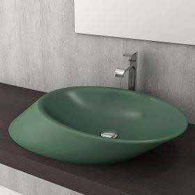Bocchi Vessel Yatay Çanak 72 cm Mat Yeşil Lavabo