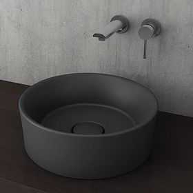 Bocchi Vessel Yuvarlak 38 cm Mat Antrasit Lavabo