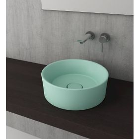 Bocchi Vessel Yuvarlak 38 cm Mat Mint Yeşil Lavabo