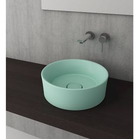 Bocchi Vessel Yuvarlak 38 cm Mat Mint Yeşil Lavabo
