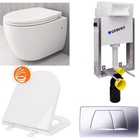 BOCCHI XL 1167-001-0128-GBRT-K-SET Asma Parlak Beyaz Klozet Geberit Gömme Rezervuar Seti