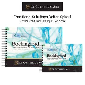 Bockingford Traditional Cold Pressed 300 gr 12 Yaprak Sulu Boya Defteri Spiralli