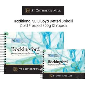 Bockingford Traditional Cold Pressed 300 gr 12 Yaprak Sulu Boya Defteri Spiralli