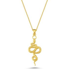 Bodhita Little Naga Bronz Üzeri 24 Ayar Altın Mikron Kaplama Kadın Kolye