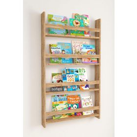 Bofigo 120x74 cm Çam 4 Raflı Montessori Eğitici Çocuk Kitaplığı