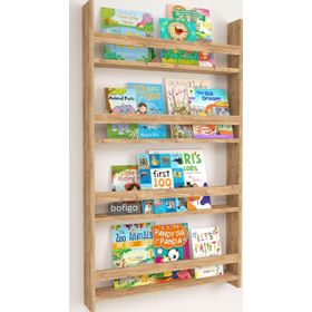 Bofigo 120x74 cm Çam 4 Raflı Montessori Eğitici Çocuk Kitaplığı