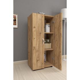 Bofigo 3 Raflı 2 Kapaklı Çam Çok Amaçlı Mutfak Banyo Dolabı