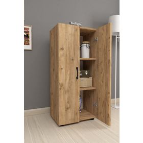 Bofigo 3 Raflı 2 Kapaklı Çam Çok Amaçlı Mutfak Banyo Dolabı