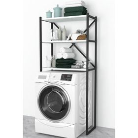 Bofigo 3 Raflı Beyaz Banyo Çamaşır Makinası Üstü Düzenleyici Metal Raf